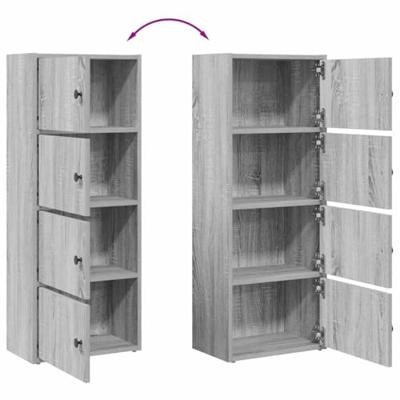 Boekenkast 40x24x102 cm bewerkt hout grijs sonoma eikenkleurig