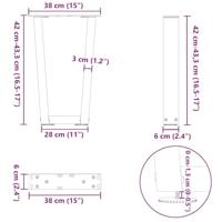 Eettafelpoten 2 st V-vormig 38x(42-43,3) cm staal wit - thumbnail
