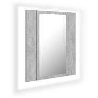 VidaXL Badkamerkast met spiegel en led 40x12x45 cm acryl betongrijs - thumbnail