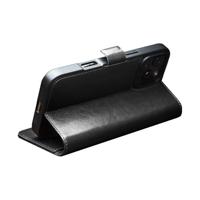 Qialino iPhone 16 Pro hoesje - Leren bookcase - Zwart - thumbnail