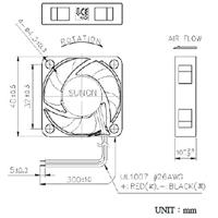 Sunon HA40101V4-1000U-A99 Axiaalventilator 12 V/DC 9.2 m³/h (l x b x h) 40 x 40 x 10 mm - thumbnail
