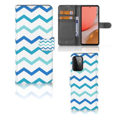 Samsung Galaxy A72 | Telefoon Hoesje | Zigzag Blauw Samsung Galaxy A72 | Telefoon Hoesje | Zigzag Blauw