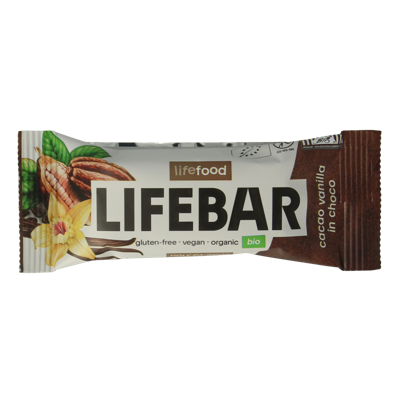 Lifefood Lifebar inchoco chocolade vanille raw bio 40 Gram Lifefood Lifebar inchoco chocolade vanille raw bio 40 Gram