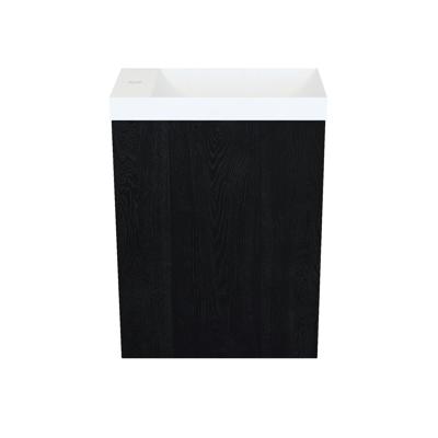 Fonteinkast Black Oak Arcqua Luna 40x55x28 cm Incl. Fontein Mat Wit Zonder Overloop