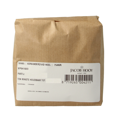 Jacob Hooy Korianderzaad heel 250 Gram Jacob Hooy Korianderzaad heel 250 Gram