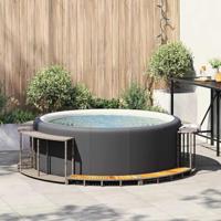 Hottub ombouw opbergruimte en houten opstapje poly rattan grijs - thumbnail