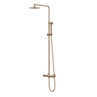 Regendoucheset IVY Bond Opbouw Thermostatisch 30 cm Slim Staaf Handdouche Geborsteld Mat Koper PVD - thumbnail