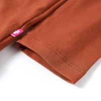 Kindershirt met lange mouwen glitterprint 92 cognackleurig - thumbnail
