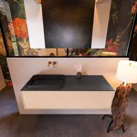 Badkamermeubelset Mondiaz Erin 120 cm met 1 Lade met RIDGE Wastafel Links Urban Zonder Kraangaten Greeploos Mat Rosee - thumbnail