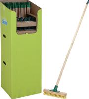 Luiwagen/schrobbezem met steel - hout - 24 cm - thumbnail