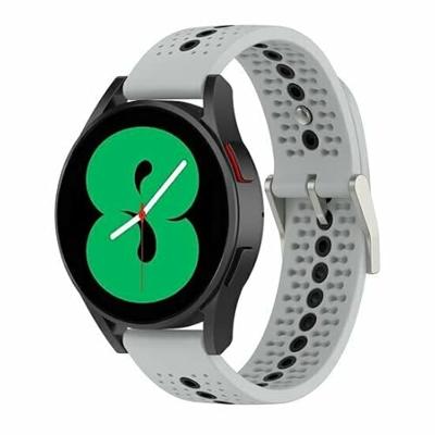 By Qubix - Compatible met Garmin Forerunner 255 - Dot Pattern bandje - Grijs - Compatible Garmin bandje - Bandbreedte: 22mm