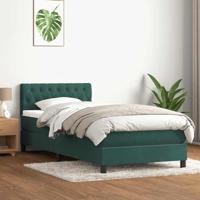 Boxspring met matras fluweel donkergroen 80x220 cm - thumbnail