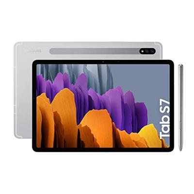 Samsung Galaxy Tab S7, Android tablet met pen, WiFi, 3 camera's, grote 8.000 mAh batterij, 11,0 inch LTPS-display, 128 GB/6 GB RAM, tablet in zilver