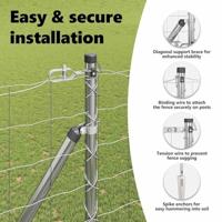 VidaXL Hek met paal zilver 1,6 x 10 m staal - thumbnail