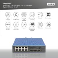 Digitus DN-651160 Industrial Ethernet Switch 8 + 4 poorten 1 GBit/s - thumbnail