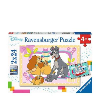 Ravensburger puzzel De schattigste disney puppies 2x24 stukjes Ravensburger puzzel De schattigste disney puppies 2x24 stukjes