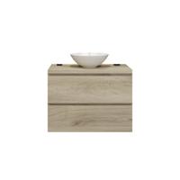 Badkamermeubelset Gliss Zeus 80 cm Licht Grijs Eiken Met Waskom - thumbnail