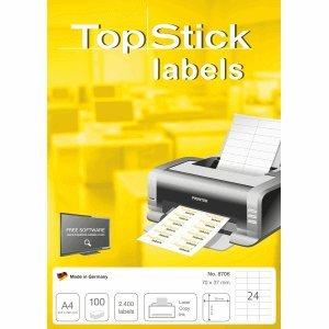 Etiket topstick 70x37mm wit 2400st