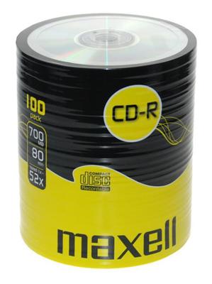 Maxell Eco-Pack CD-R onbewerkte schalen (80Min, 700MB, 52x Speed, 100-pack)