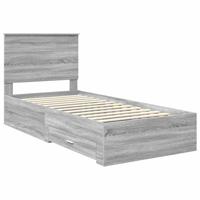 Bedframe met hoofdeinde Grijs Sonoma 90 x 200 cm Bewerkt hout - thumbnail