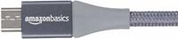 Amazon Basics USB 2.0 USB-A naar Micro USB-kabel, met dubbelgevlochten nylon, 3 m, tablet, donkergrijs - thumbnail