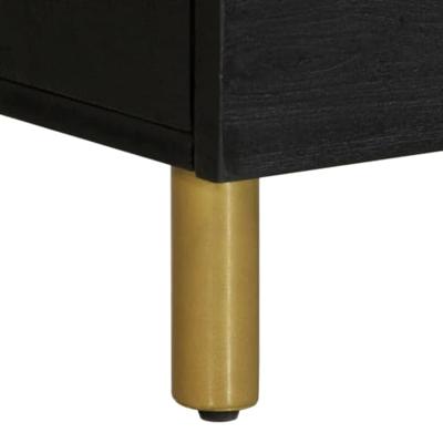 Nachtkastje 40x33x46 cm massief mangohout zwart