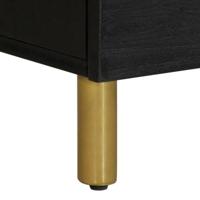 Nachtkastje 40x33x46 cm massief mangohout zwart - thumbnail