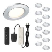 Set LED-inbouwspot met afstandsbediening Modena zilver 3W dimbaar 1-12 stuks - thumbnail