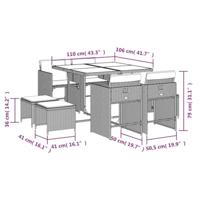 9-delige Tuinset poly rattan zwart - thumbnail