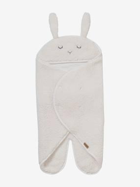 Plaid trappelzak baby in peluche, jersey-voering ivoor