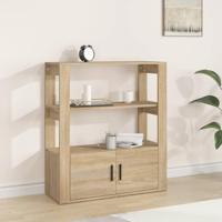 Dressoir 80x30x90 cm bewerkt hout sonoma eikenkleurig - thumbnail