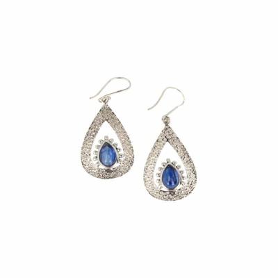 Zilveren Oorbellen Kyaniet (28 mm) - 925 Sterling Zilveren Oorbellen Kyaniet (28 mm) - 925 Sterling