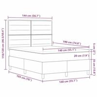 Boxspringbed met matras Lichtgrijs 140 x 190 cm Stof - thumbnail