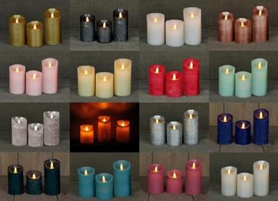 Anna&apos;s Collection LED kaars flame effect rustiek 7.5x10cm koper 1 stuks - thumbnail