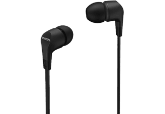 Philips E1105BK/00 In-Ear-Koptelefoon Bedraad met Afstandsbediening in Het Snoer (8,6-mm-Neodymium-Drivers, Krachtige Bas, Helder Geluid, Past Perfect) Zwart - 2020/2021 Model