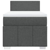 Boxspring met matras stof donkergrijs 90x190 cm - thumbnail
