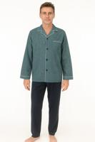 Paul Hopkins heren pyjama doorknoop - Knoopsluiting - Petrol - thumbnail