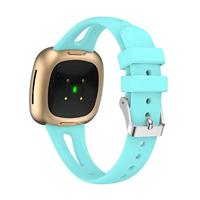 Fitbit Versa 3 & 4 / Sense 1 & 2 - Sportbandje druppel design - Large - Lichtblauw - thumbnail