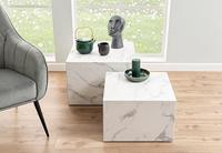Bendt Salontafel 'Flavian' Set van 2 stuks, Marmerlook, kleur Wit - thumbnail