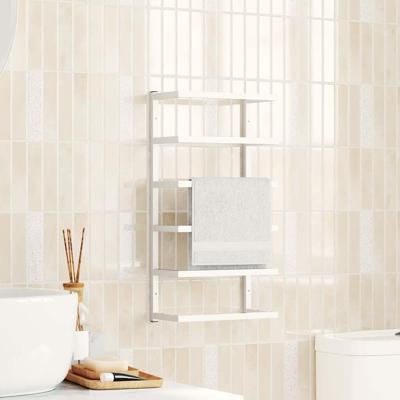 VidaXL Handdoekenrek 24x12x48 cm staal wit
