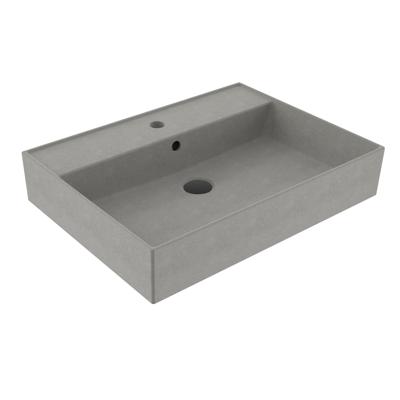 Wastafel Sanilux Edge Keramiek 60 1 Kraangat Warm Beton Wastafel Sanilux Edge Keramiek 60 1 Kraangat Warm Beton