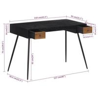 Bureau 117x56,5x75 cm massief gerecycled teakhout - thumbnail