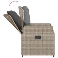 Tuinstoelen 2 st verstelbaar poly rattan lichtgrijs - thumbnail