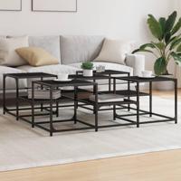Salontafel 121x121x40 cm bewerkt hout zwart - thumbnail