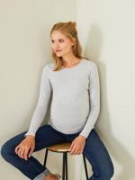 Set van 2 T-shirts met lange mouwen voor de zwangerschap set marineblauw/grijs - thumbnail