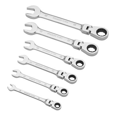 Ringsteeksleutelset met verstelbare ratelring 6-delig Stanley 4-91-444