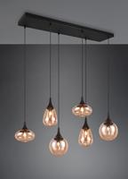 Trio 6-lichts hanglampLumina met amber glas - 317000613 - thumbnail