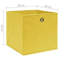 VidaXL Opbergboxen 10 st 28x28x28 cm nonwoven stof geel - thumbnail