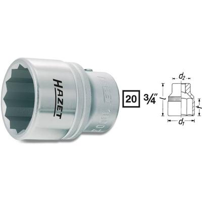 HAZET Dopsleutel 1000Z-41 · 3/4 inch (20 mm) vierkant hol · Buitentwaalfkant profiel · SW 41 mm