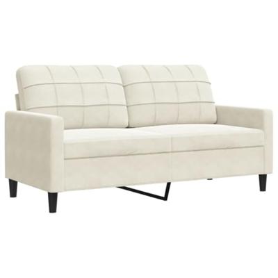 4-delige Loungeset met kussens en bolsters fluweel crèmekleurig